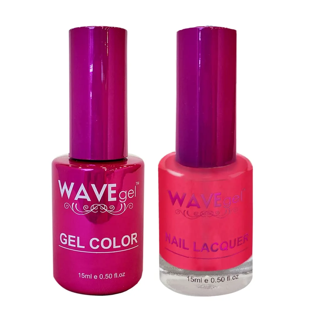 WAVEGEL Soak-Off Gel & Nail Lacquer Matching Duo Set - Princess Collection - #84 Eliza Red I 0.5 Oz
