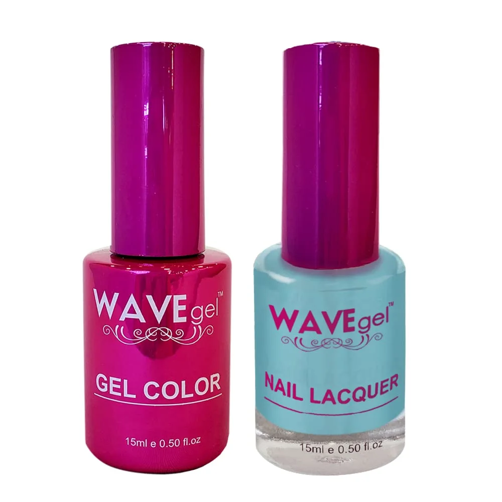 WAVEGEL Soak-Off Gel & Nail Lacquer Matching Duo Set - Princess Collection - #62 Blue Heels I 0.5 Oz