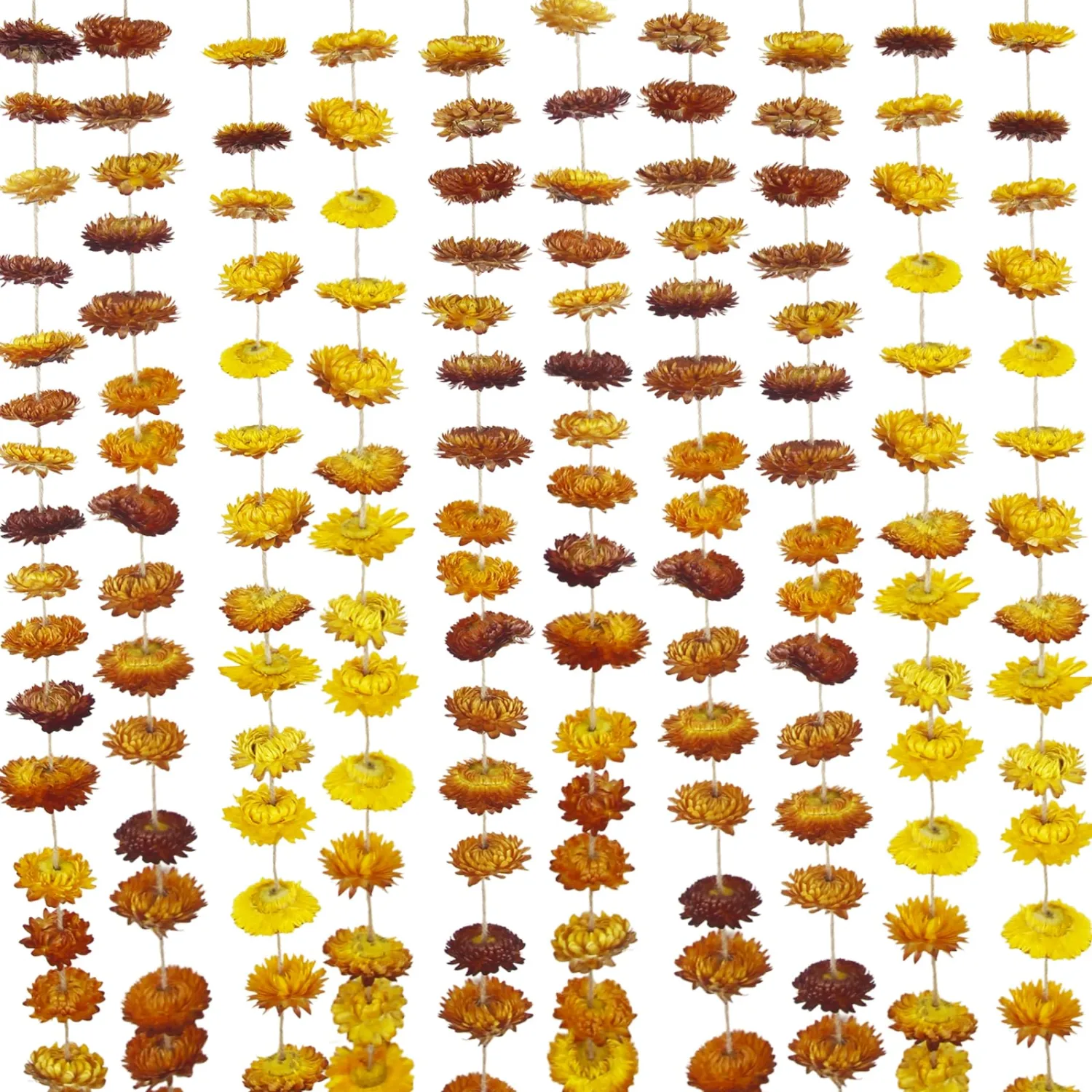 Dried Flowers Garland Real Daisy Sunflower Garlands 8.7ft 63Pcs Bulk Natural Dried Flowers Heads Gerbera Daisies Dry Flower Arrangement for Wedding Boho Decor Home Party Wall Hanging Decoration