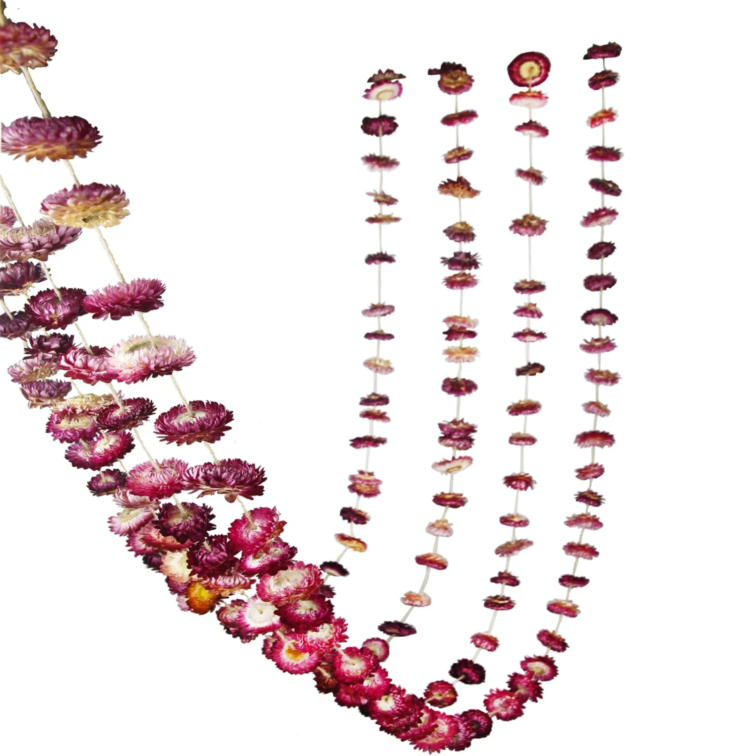 Dried Flowers Garland Real Daisy Sunflower Garlands 10.5ft 63 Pcs Natural Dried Daisy Flowers Heads Gerbera Daisies Dry Flower Arrangements for Wedding Boho Decor Home Party Wall Hanging