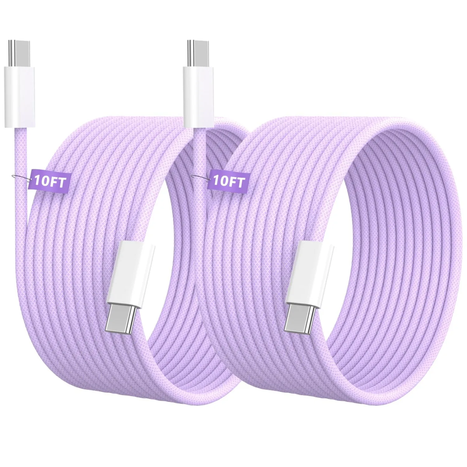 [Apple MFi Certified] iPhone 17 16 15 Charger Cord 10 FT, 2 Pack 60W USB C to USB C Charging Cable Cord Long for iPhone 17/17 Pro/17 Pro Max/Air/16/16 Pro/16 Pro Max/15/15 Pro Max, iPad Pro, Purple