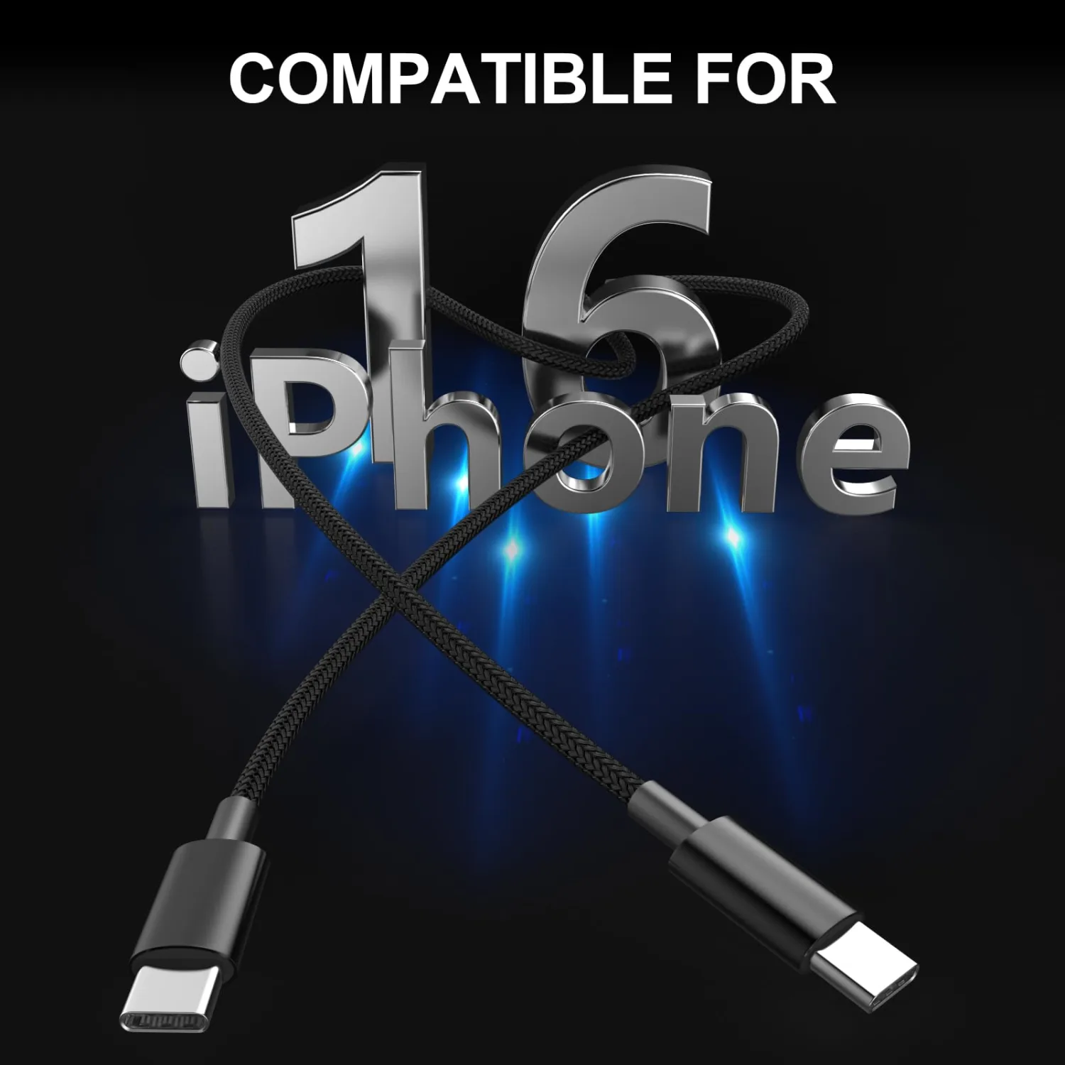 [MFi Certified] iPhone 17 16 15 Charger Cord 6FT, 2 Pack 60W USB C to USB C Charging Cable Cord Long for iPhone 17/17 Pro/17 Pro Max/Air/16/16 Pro/16 Pro Max/15/15 Pro Max, iPad Pro/Air/Mini, Black