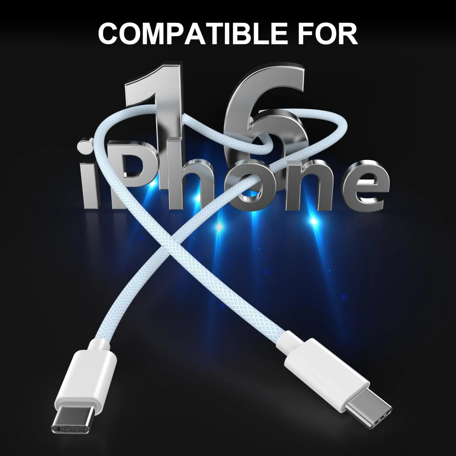 [MFi Certified] iPhone 17 16 15 Charger Cord 6FT, 2 Pack 60W USB C to USB C Charging Cable Cord Long for iPhone 17/17 Pro/17 Pro Max/Air/16/16 Pro/16 Pro Max/15/15 Pro Max, iPad Pro/Air/Mini, Blue