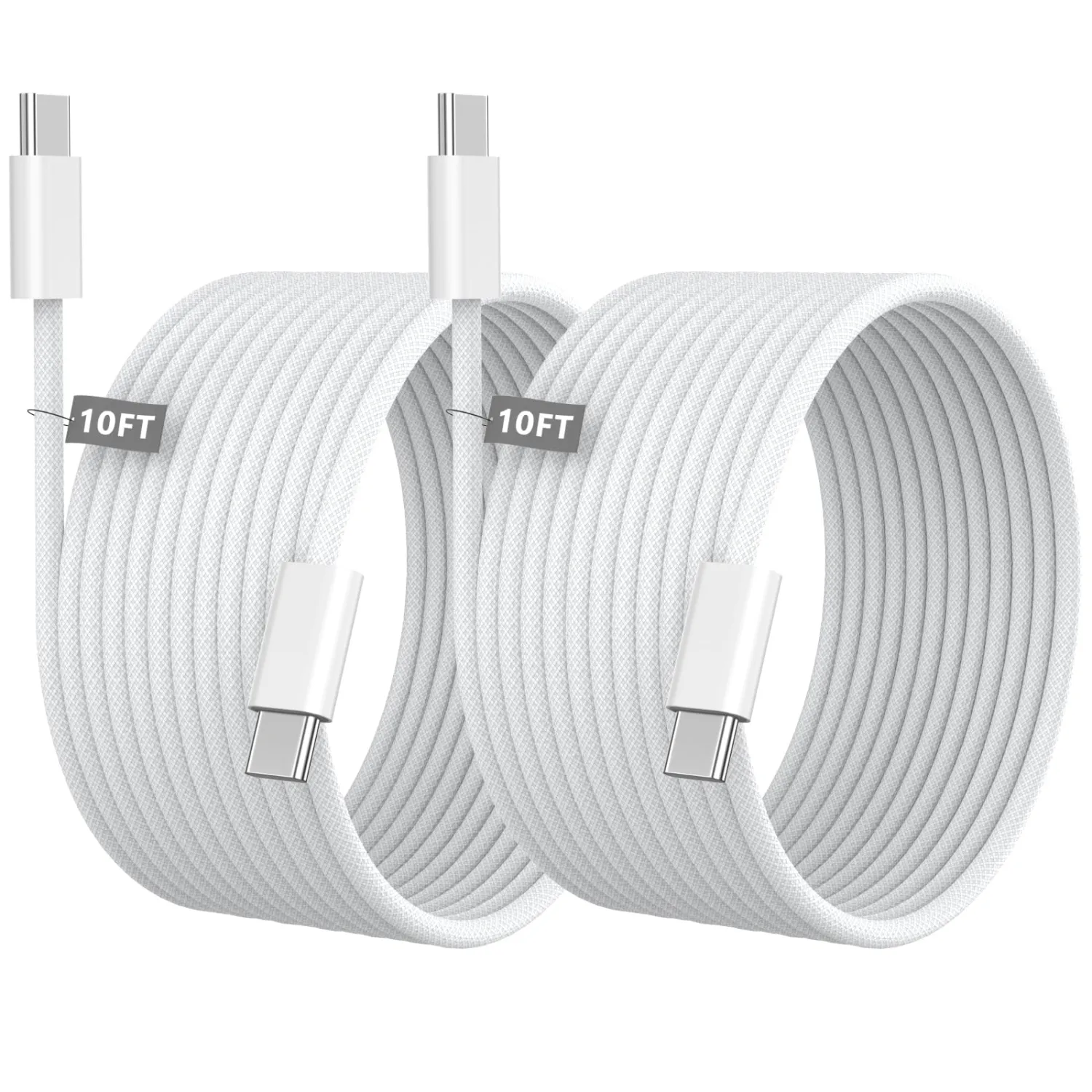 [Apple MFi Certified] iPhone 17 16 15 Charger Cord 10 FT, 2 Pack 60W USB C to USB C Charging Cable Cord Long for iPhone 17/17 Pro/17 Pro Max/Air/16/16 Pro/16 Pro Max/15/15 Pro Max, iPad Pro, White