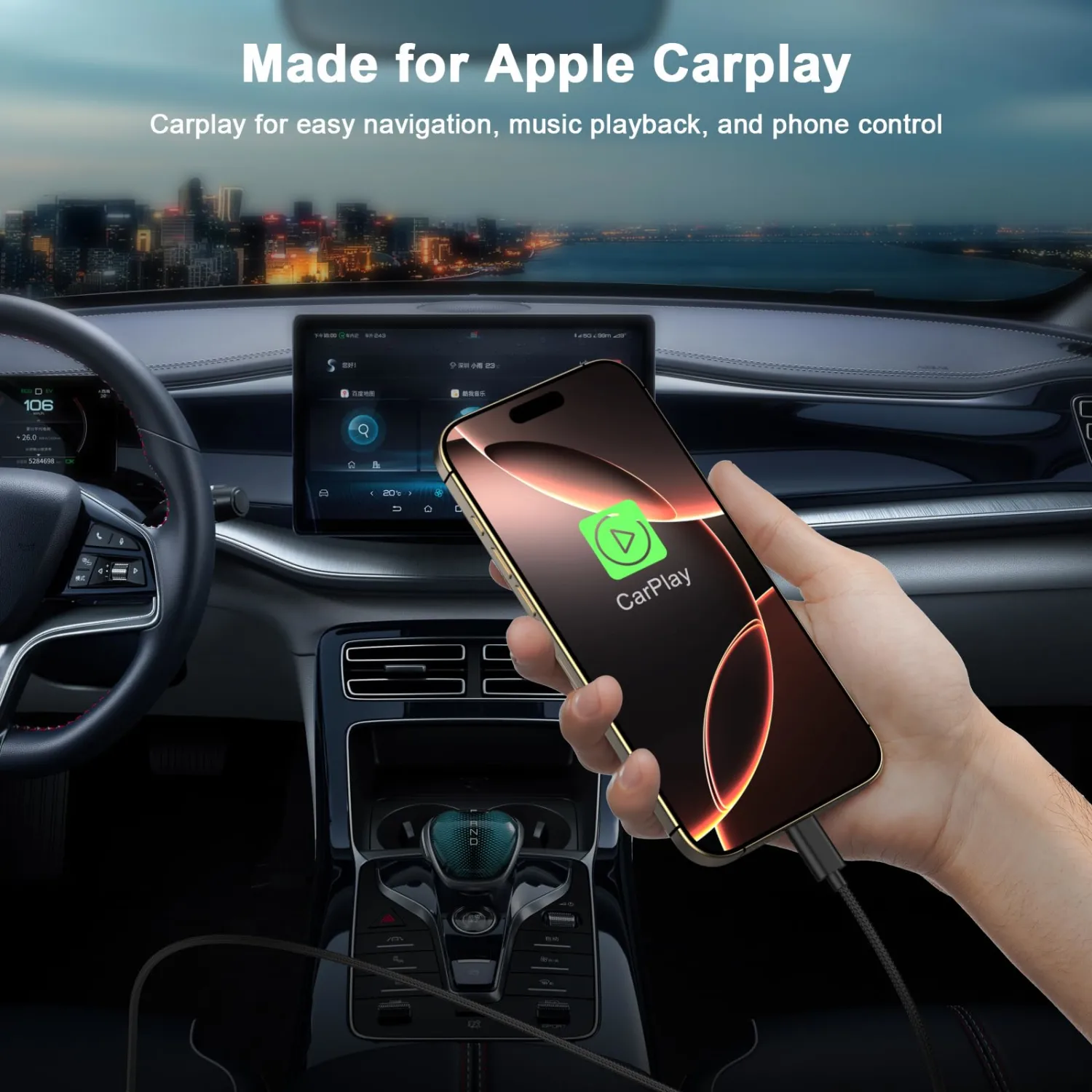 Car Carplay Cable for iPhone 17 16 15, 5 Pack USB to USB C Cable, Woven USB A to USB C for Carplay USB C Cord for iPhone 17/17 Pro/17 Pro Max/16/15/16 15 Pro Max Car Charger Cord Charging Cable