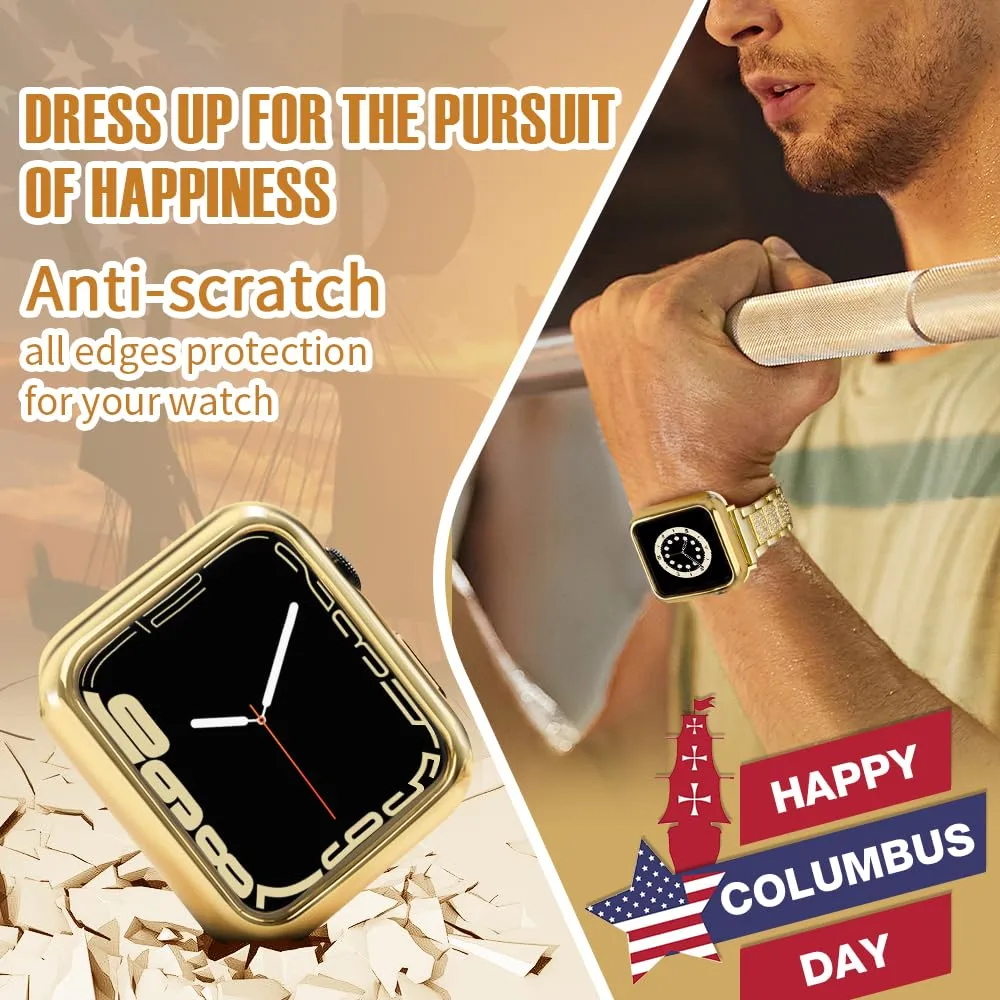 top4cus 2 Pack 38mm Case Soft Flexible Lightweight Anti-Scratch Overall Protective 38mm Iwatch Waterproof Cover Case Shiny Workout Shockproof Bumper Compatible with Apple Watch Series 3/2/1