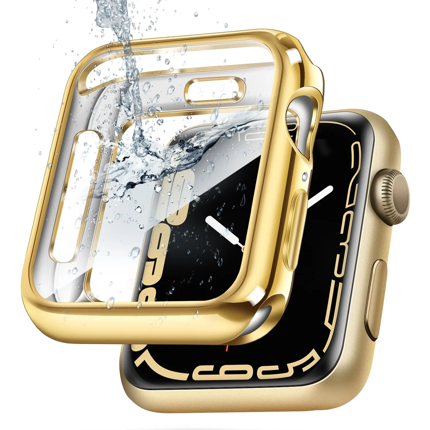 top4cus 40mm Case Soft Flexible Lightweight Anti-Scratch Overall Protective 40mm Iwatch Waterproof Cover Case Shiny Workout Shockproof Bumper Compatible with Apple Watch Series 6/SE/5/4 -Gold