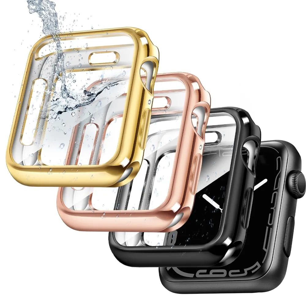 top4cus 3 Pack 42mm Case Soft Flexible Lightweight Anti-Scratch Overall Protective 42mm Iwatch Waterproof Cover Case Shiny Workout Shockproof Bumper Compatible with Apple Watch Series Series 3/2/1