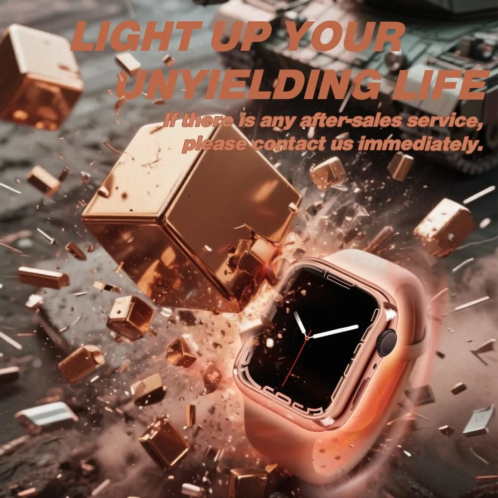 top4cus 46mm Case Soft Flexible Lightweight Anti-Scratch Overall Protective 46mm Iwatch Waterproof Cover Case Shiny Workout Shockproof Bumper Compatible with Apple Watch Series 11/10 - Rose Gold