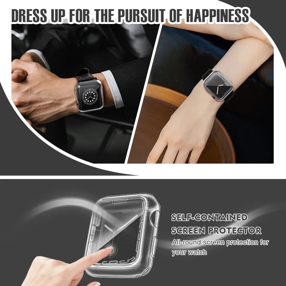 top4cus 40mm Case Soft Flexible Lightweight Anti-Scratch Overall Protective 40mm Iwatch Waterproof Cover Case Shiny Workout Shockproof Bumper Compatible with Apple Watch Series 6/SE/5/4 -Clear