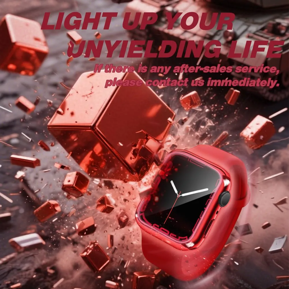 top4cus 46mm Case Soft Flexible Lightweight Anti-Scratch Overall Protective 46mm Iwatch Waterproof Cover Case Shiny Workout Shockproof Bumper Compatible with Apple Watch Series 11/10 -Red