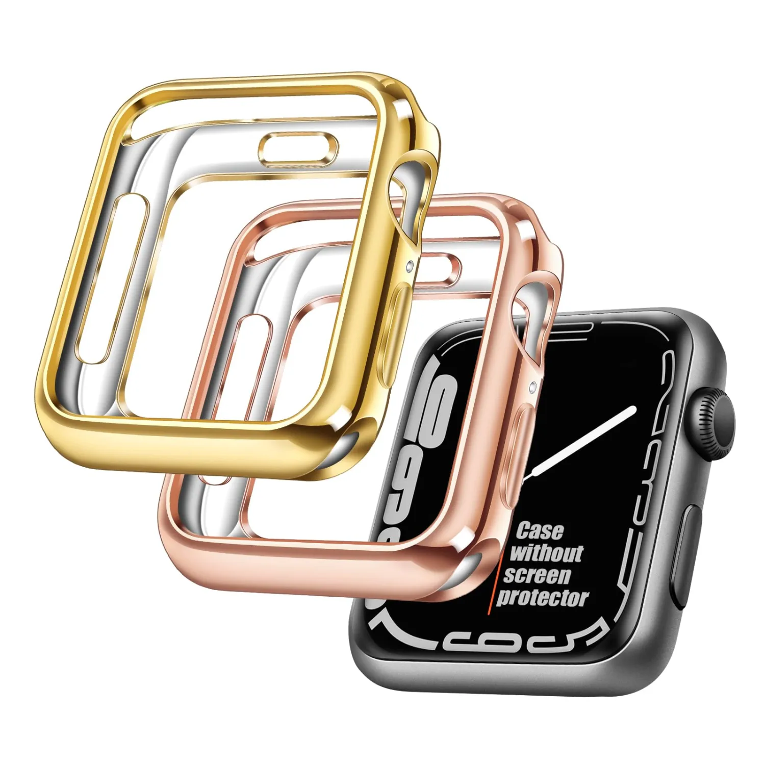 top4cus 2 Pack 42mm Case Soft Flexible Lightweight Anti-Scratch Overall Protective 42mm Iwatch Waterproof Cover Case Shiny Workout Shockproof Bumper Compatible with Apple Watch Series 11/10