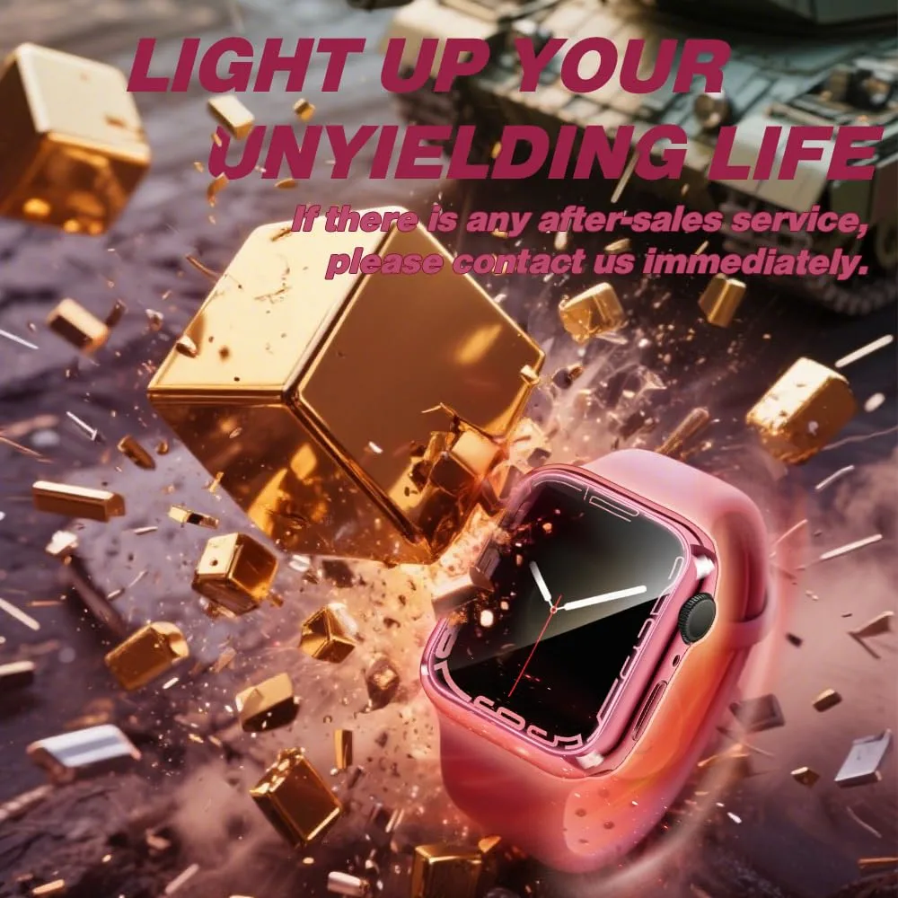top4cus 42mm Case Soft Flexible Lightweight Anti-Scratch Overall Protective 42mm Iwatch Waterproof Cover Case Shiny Workout Shockproof Bumper Compatible with Apple Watch Series 11/10 -Pink
