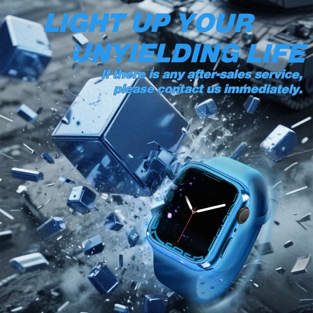 top4cus 41mm Case Soft Flexible Lightweight Anti-Scratch Overall Protective 41mm Iwatch Waterproof Cover Case Shiny Workout Shockproof Bumper Compatible with Apple Watch Series 9/8/7 - Blue