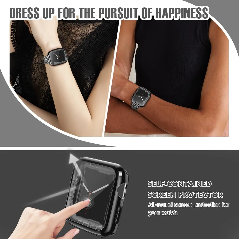 top4cus 38mm Case Soft Flexible Lightweight Anti-Scratch Overall Protective 38mm Iwatch Waterproof Cover Case Shiny Workout Shockproof Bumper Compatible with Apple Watch Series 3/2/1 - Black