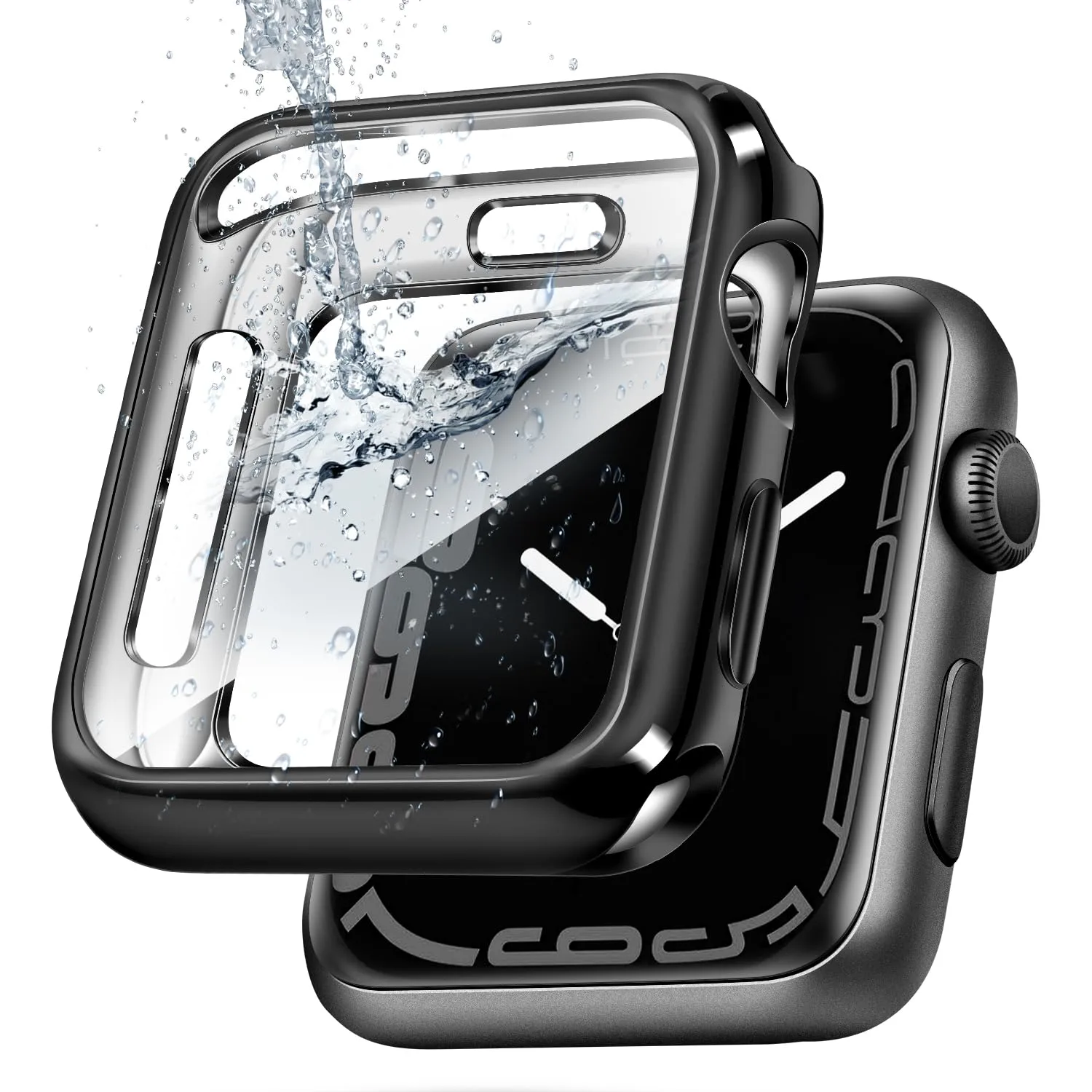 top4cus 38mm Case Soft Flexible Lightweight Anti-Scratch Overall Protective 38mm Iwatch Waterproof Cover Case Shiny Workout Shockproof Bumper Compatible with Apple Watch Series 3/2/1 - Black