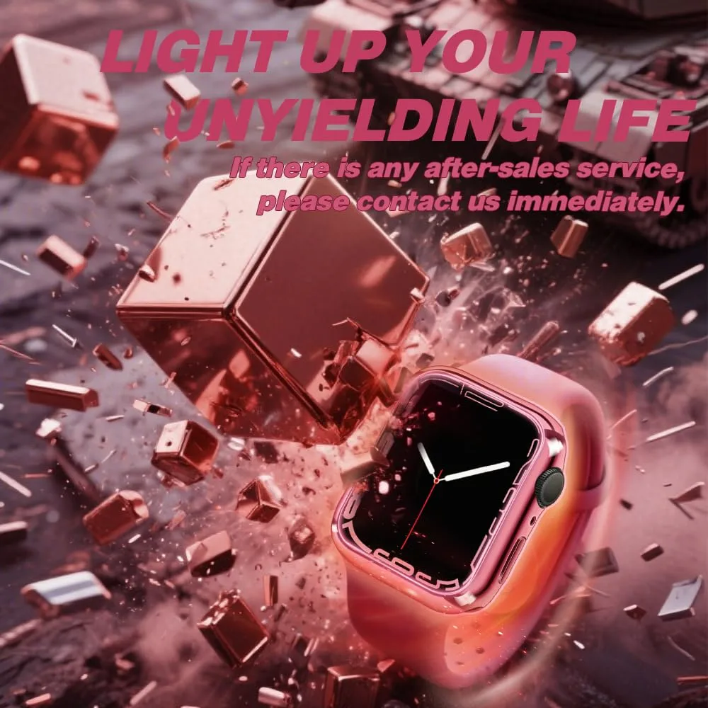 top4cus 41mm Case Soft Flexible Lightweight Anti-Scratch Overall Protective 41mm Iwatch Waterproof Cover Case Shiny Workout Shockproof Bumper Compatible with Apple Watch Series 9/8/7 - Pink