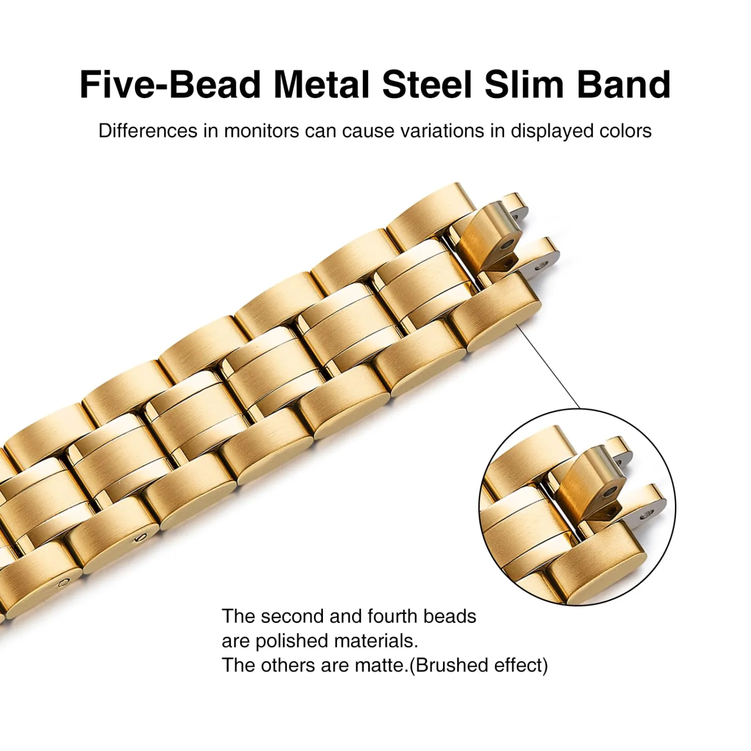 STIROLL Thin Replacement Band Compatible for Apple Watch 38mm 40mm 41mm 42mm(Series 11 10), Stainless Steel Metal Wristband Women Men for iWatch SE Series 9 8 7 6 5 4 3 2 1, Gold