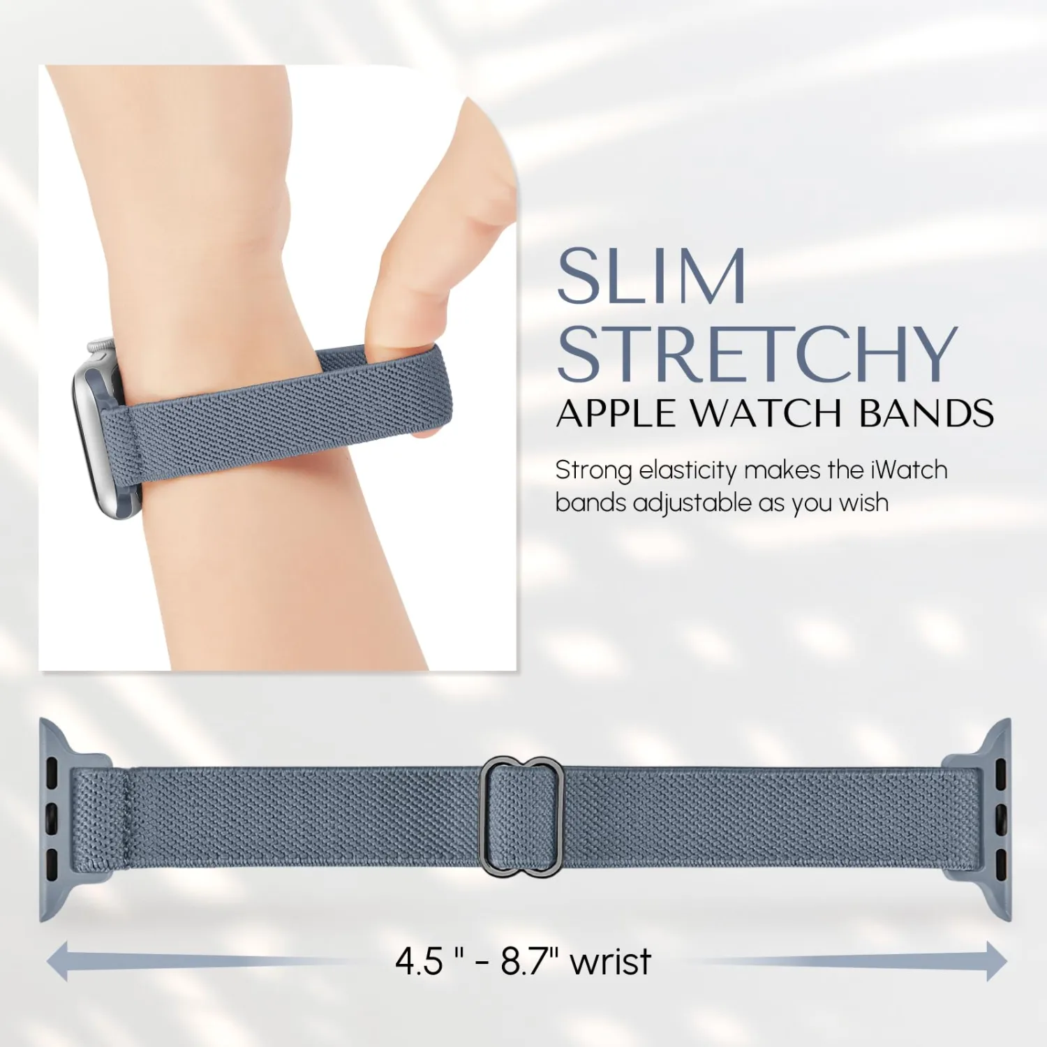 Slim Stretchy Band Compatible with Apple Watch Bands 41mm 40mm 38mm 42mm 44mm 45mm 46mm 49mm Women Men, Thin Elastic Nylon Solo Loop Sport Strap for iWatch Series 11 10 9 8 7 6 5 4 3/SE/Ultra 3 2 1