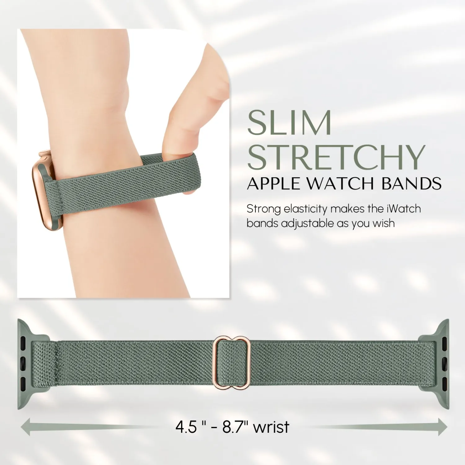 Slim Stretchy Band Compatible with Apple Watch Bands 41mm 40mm 38mm 42mm 44mm 45mm 46mm 49mm Women Men, Thin Elastic Nylon Solo Loop Sport Strap for iWatch Series 11 10 9 8 7 6 5 4 3/SE/Ultra 3 2 1