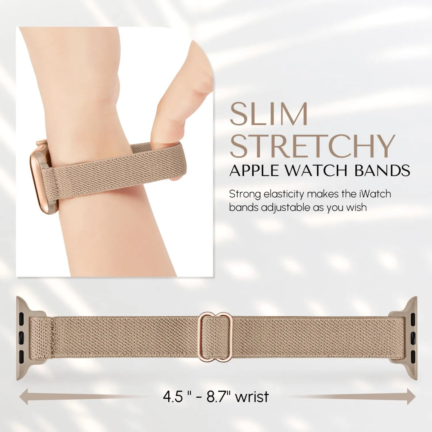 Slim Stretchy Band Compatible with Apple Watch Bands 41mm 40mm 38mm 42mm 44mm 45mm 46mm 49mm Women Men, Thin Elastic Nylon Solo Loop Sport Strap for iWatch Series 11 10 9 8 7 6 5 4 3/SE/Ultra 3 2 1