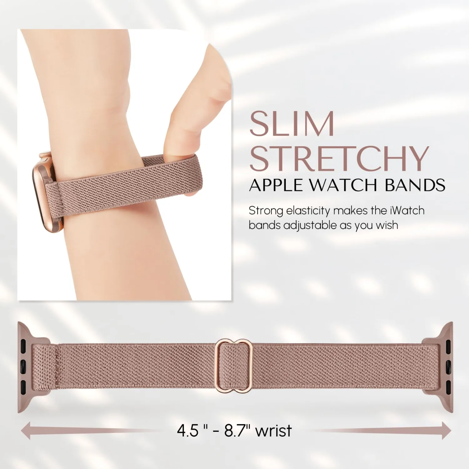 Slim Stretchy Band Compatible with Apple Watch Bands 41mm 40mm 38mm 42mm 44mm 45mm 46mm 49mm Women Men, Thin Elastic Nylon Solo Loop Sport Strap for iWatch Series 11 10 9 8 7 6 5 4 3/SE/Ultra 3 2 1