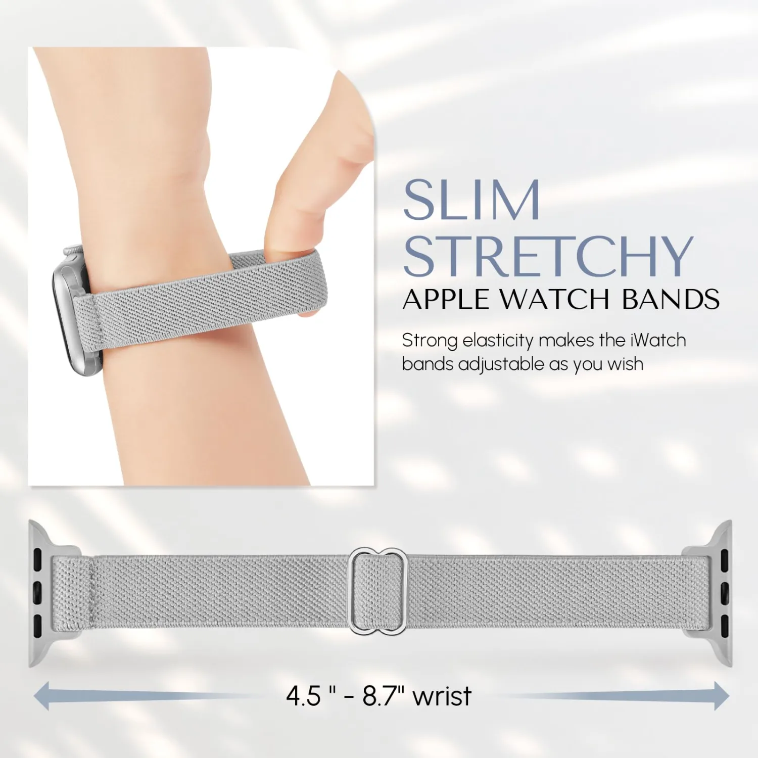Slim Stretchy Band Compatible with Apple Watch Bands 41mm 40mm 38mm 42mm 44mm 45mm 46mm 49mm Women Men, Thin Elastic Nylon Solo Loop Sport Strap for iWatch Series 11 10 9 8 7 6 5 4 3/SE/Ultra 3 2 1