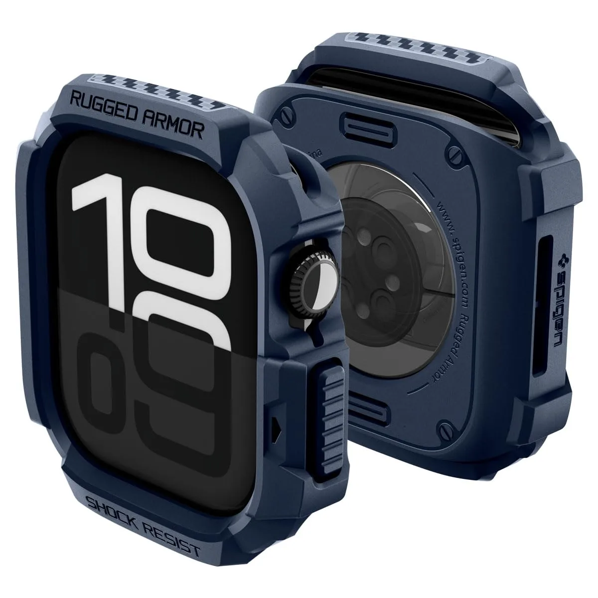Spigen for Apple Watch Series 11 Case, Rugged Armor Compatible with Series 11/10 42mm Durable Protective TPU Flexible Shock Proof Military Grade Bumper - Navy Blue