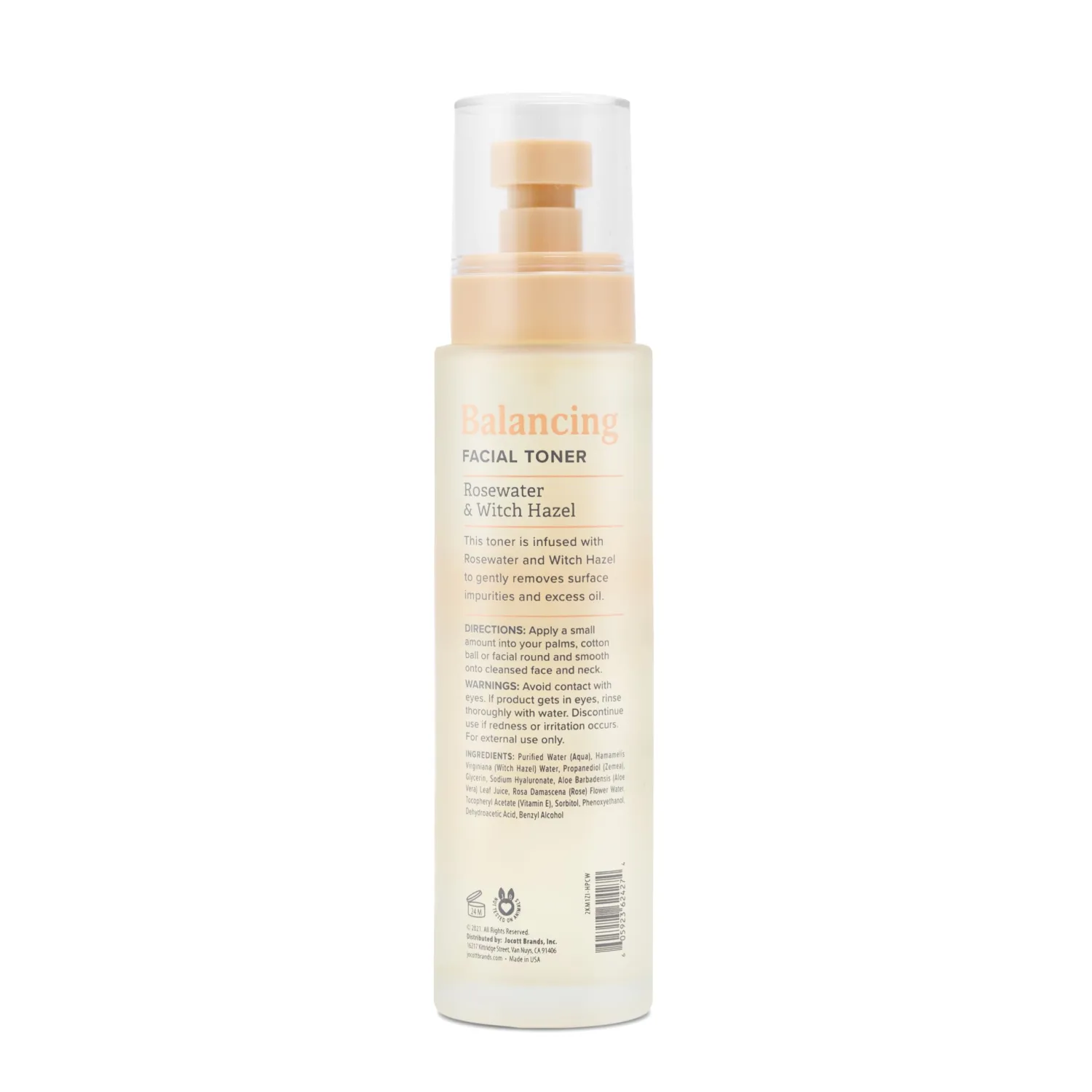 Nature Love Balancing Facial Toner - with Rosewater & Witch Hazel | Removes Excess Oil & Impurities | Paraben Free (6 Fl Oz)