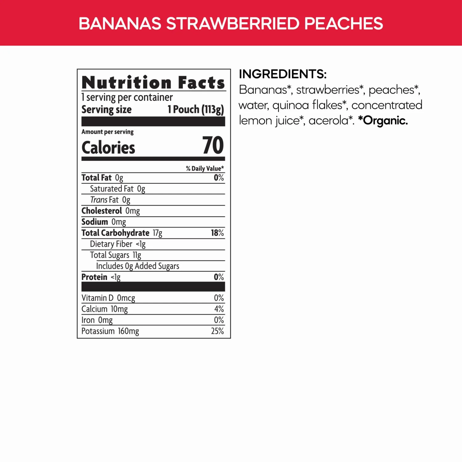 Love Child Organics Superblends Bananas, Strawberries + Peaches Puree, 4 oz (Pack of 1), Non-GMO, by Nature's Path