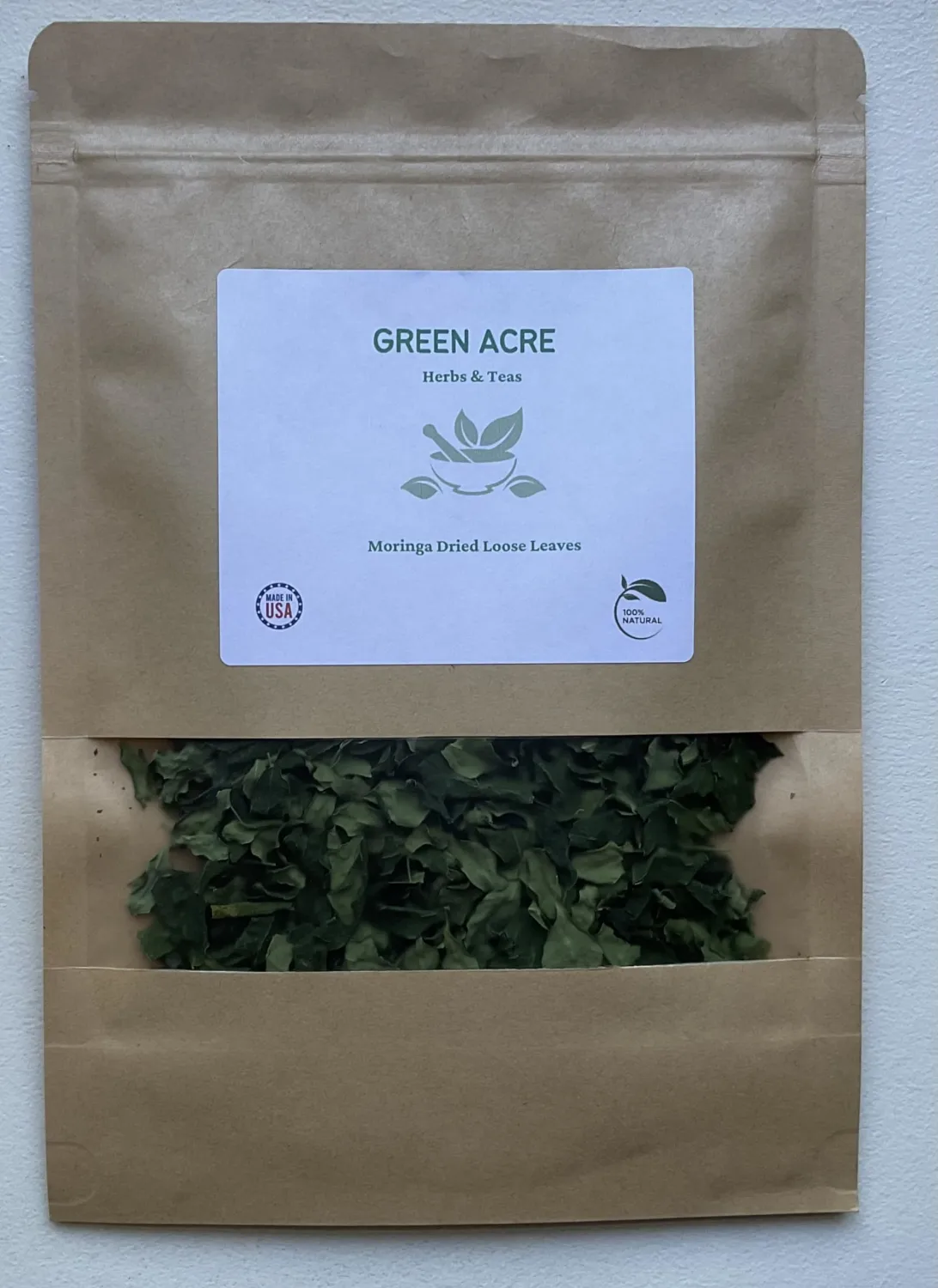 Green Acre Herbs & Teas Moringa Tea, Herbal, 1 Ounce, 14 Cubic Inches