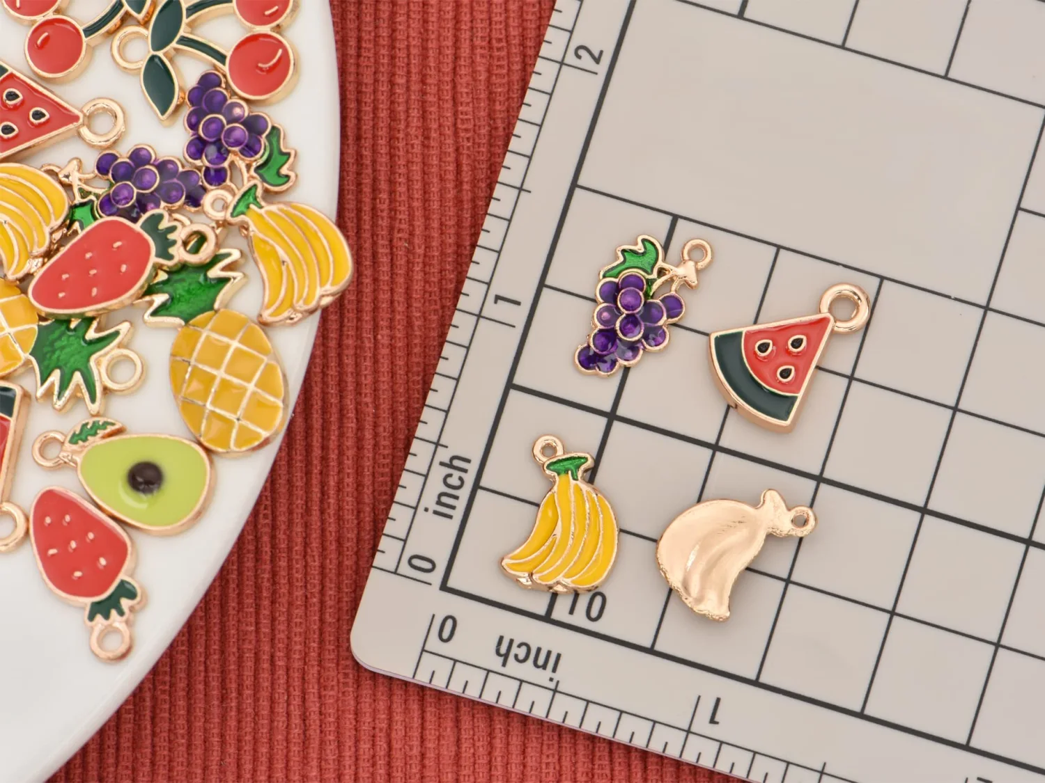 VIDRIO Pack of 80 Bananas Enamel Charms Gold Plated Colored Pendants Accessories for Necklace Bracelet Jewelry Making DIY Crafting