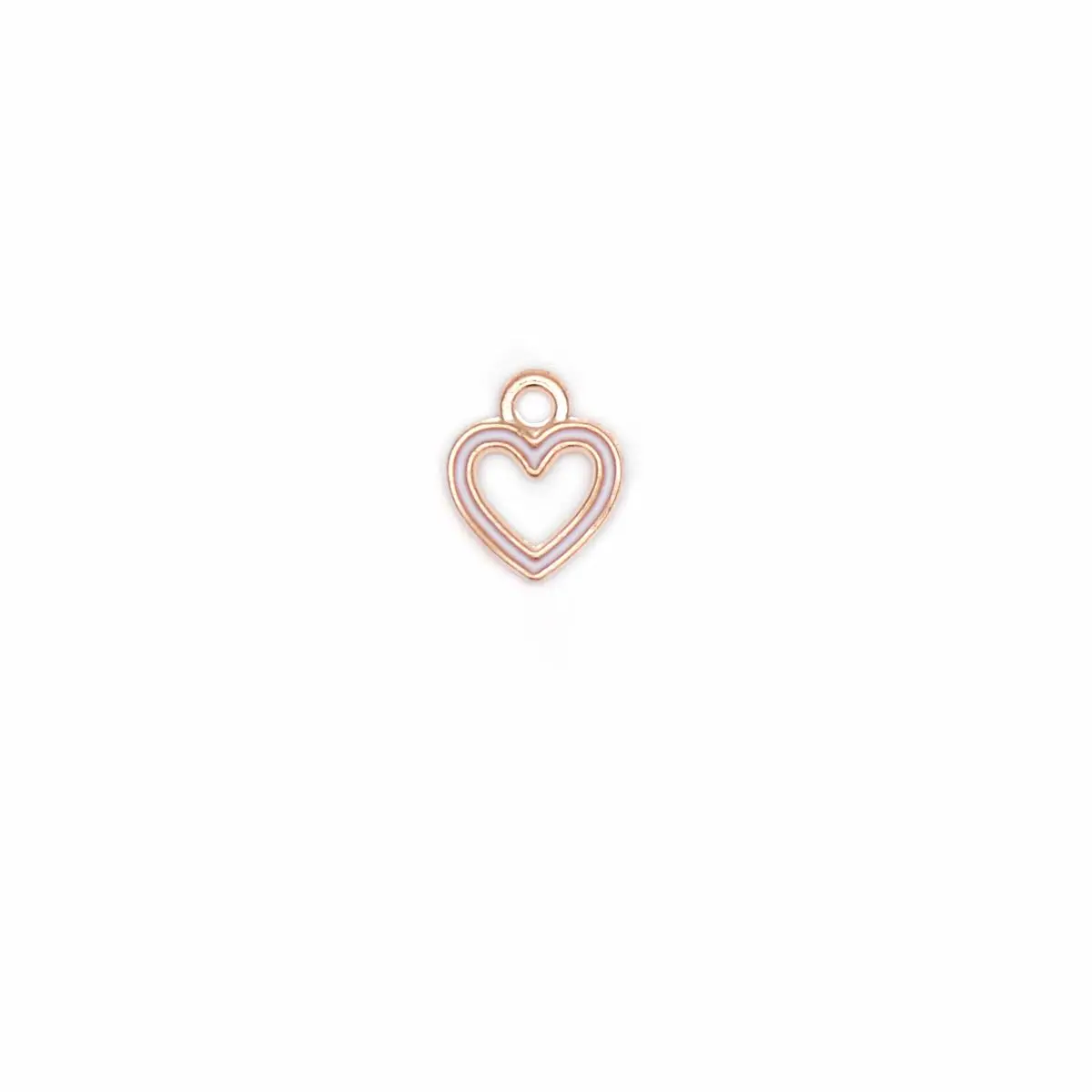 VIDRIO Pack of 80 Heart Circle White Enamel Charms Gold Plated Colored Pendants Hawaii Style Accessories for Necklace Bracelet Jewelry Making DIY Crafting