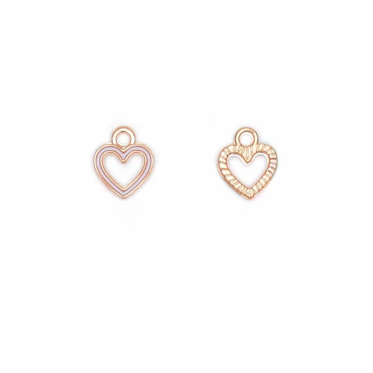 VIDRIO Pack of 80 Heart Circle White Enamel Charms Gold Plated Colored Pendants Hawaii Style Accessories for Necklace Bracelet Jewelry Making DIY Crafting