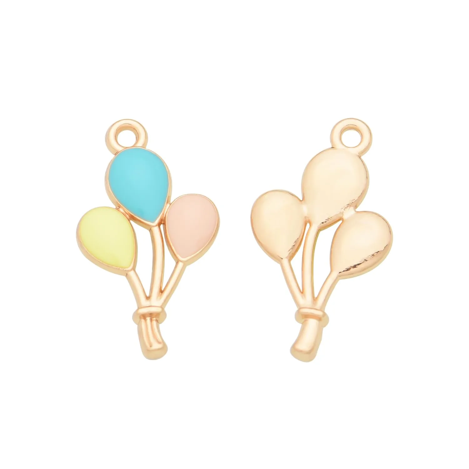 Pack of 80 Balloons Mod.1 Enamel Charms Gold Plated Colored Pendants Hawaii Style Accessories for Necklace Bracelet Jewelry Making DIY Crafting