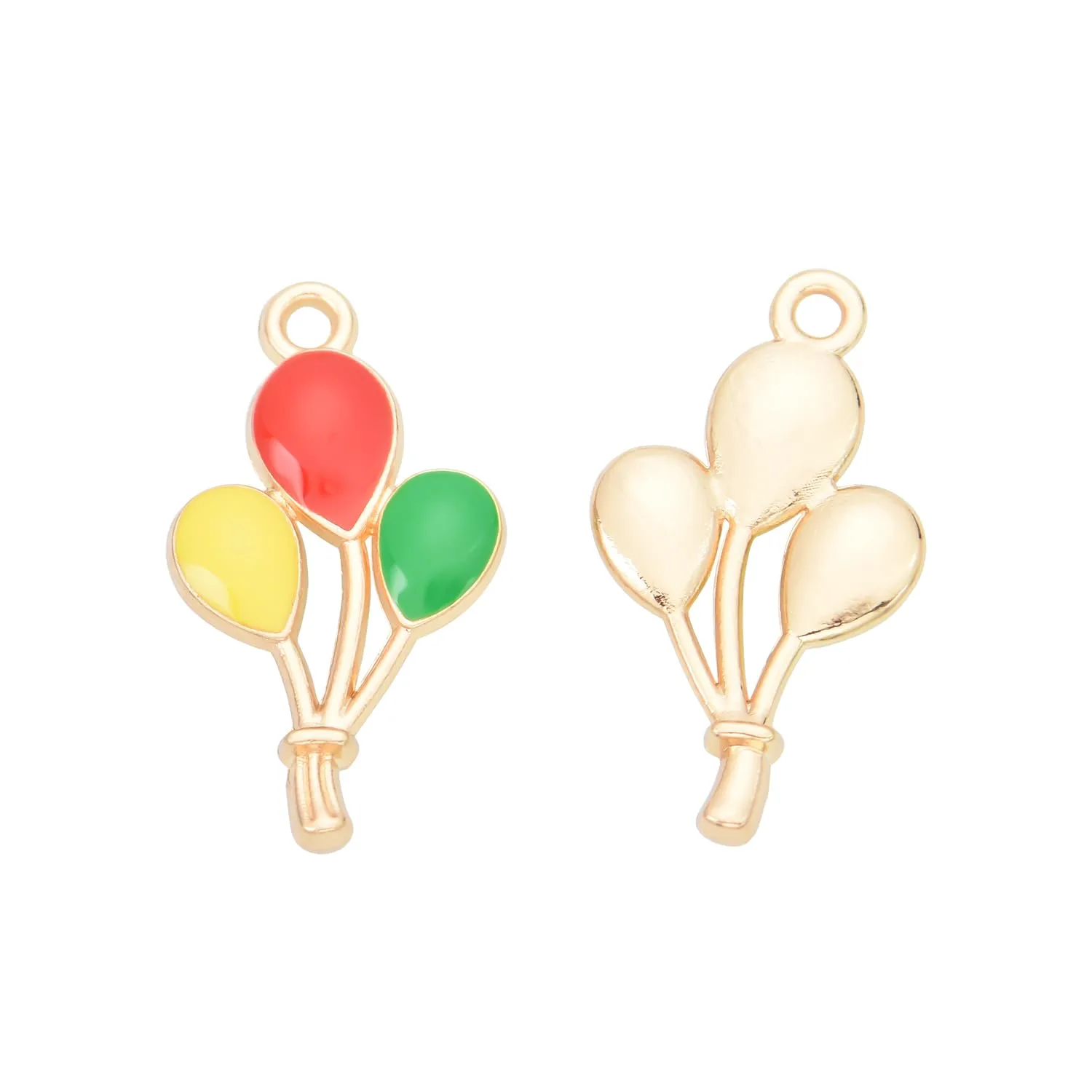 Pack of 80 Balloons Mod.2 Enamel Charms Gold Plated Colored Pendants Hawaii Style Accessories for Necklace Bracelet Jewelry Making DIY Crafting