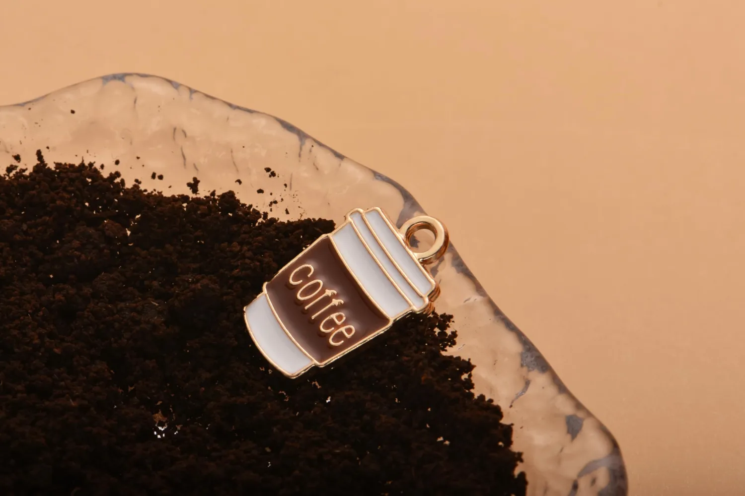 VIDRIO Pack of 80 Coffee Cup Enamel Charms Gold Plated Colored Pendants Accessories for Necklace Bracelet Jewelry Making DIY Crafting