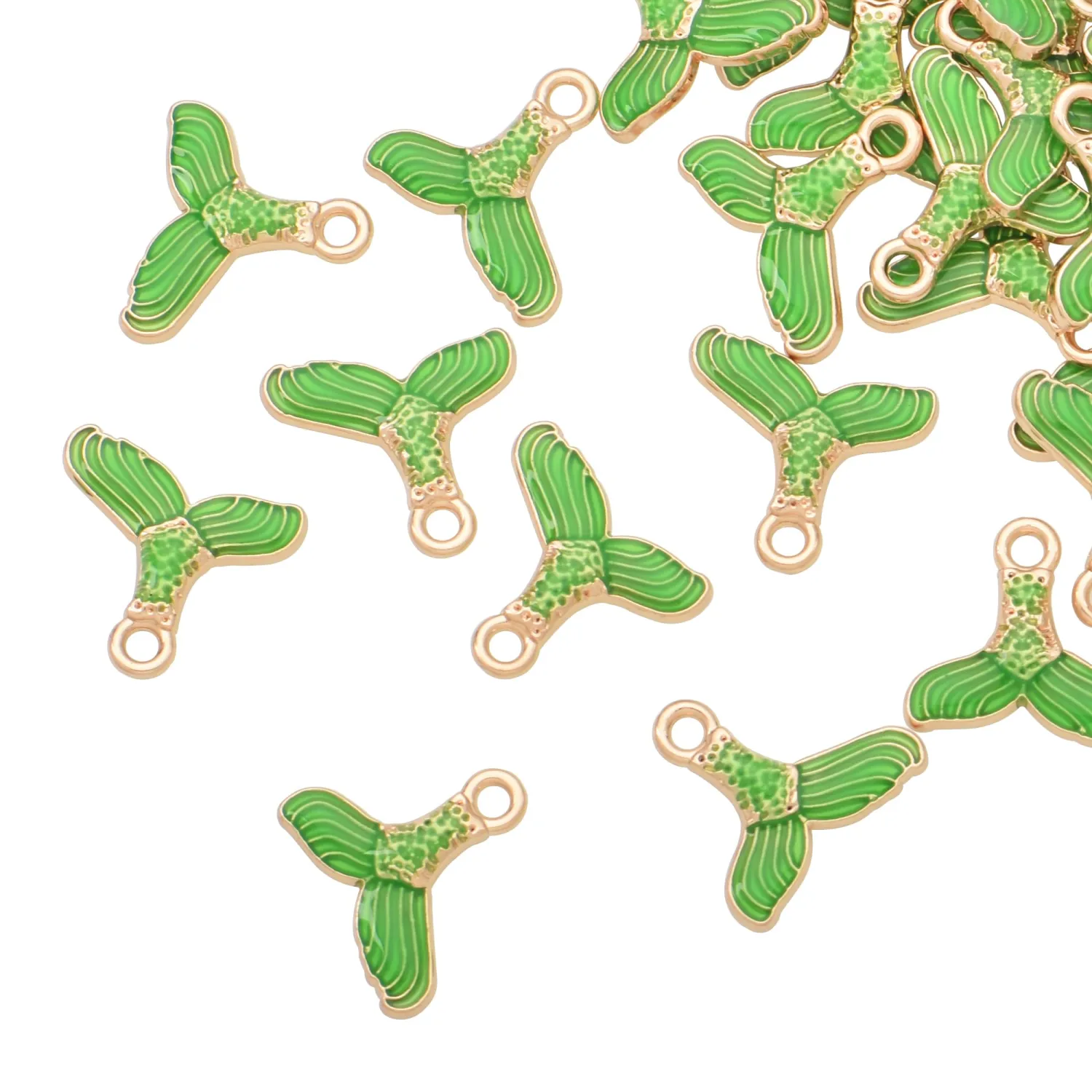 Pack of 80 Mermaid Tail Enamel Charms Gold Plated Colored Pendants Hawaii Style Accessories for Necklace Bracelet Jewelry Making DIY Crafting