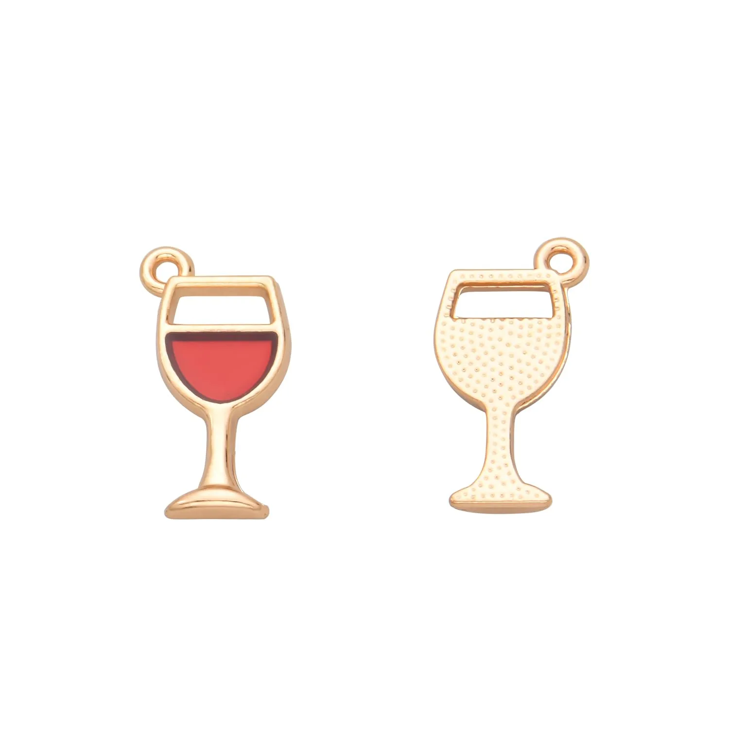 Pack of 80 Red Wine Glass Cup Enamel Charms Gold Plated Colored Pendants Hawaii Style Accessories for Necklace Bracelet Jewelry Making DIY Crafting 0.67 Inch x 0.35 Inch