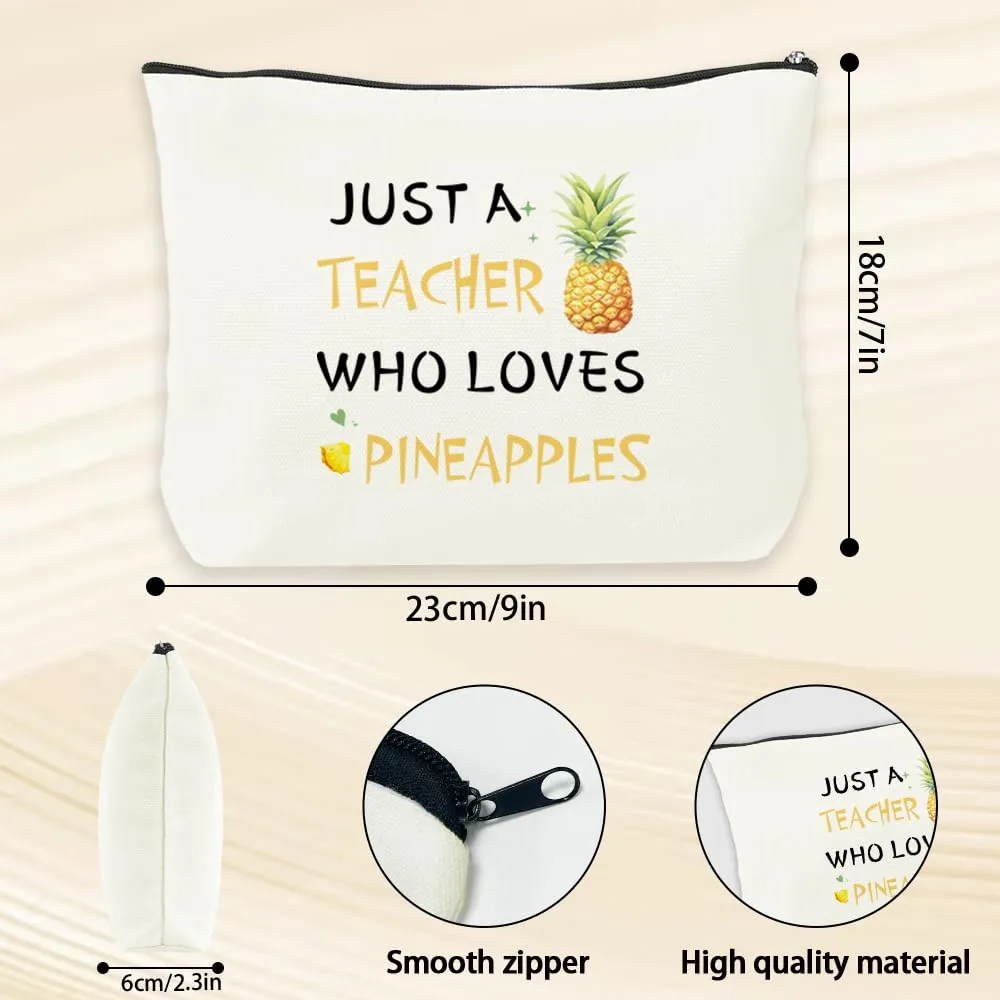 Gifts for Teachers Women - Teacher Appreciation Gifts,Christmas End of Year Birthday Valentines Retirement Pineapple Gift for Women,Fruit Gift,Makeup Bags,Thank You Teachers Stocking Stuffers