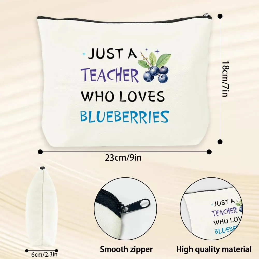 Gifts for Teachers Women - Teacher Appreciation Gifts,Christmas End of Year Birthday Valentines Retirement Blueberry Gift for Women,Fruit Gift,Makeup Bags,Teachers Stocking Stuffers