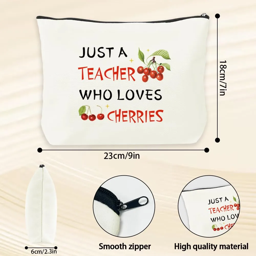 Gifts for Teachers Women - Teacher Appreciation Gifts,Christmas End of Year Birthday Valentines Retirement Cherry Gift for Women,Fruit Gift,Makeup Bags,Thank You Teachers Stocking Stuffers