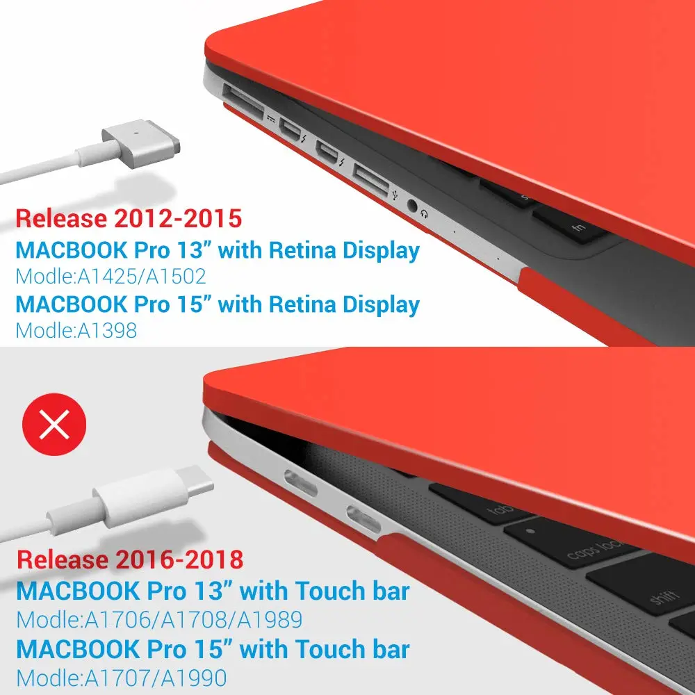 IBENZER Compatible with MacBook Pro 13 Inch Case 2015 2014 2013 end 2012 A1502 A1425, Hard Shell Case with Keyboard Cover for Old Version Mac Pro Retina 13, Red Aurora, R13MARD+1B