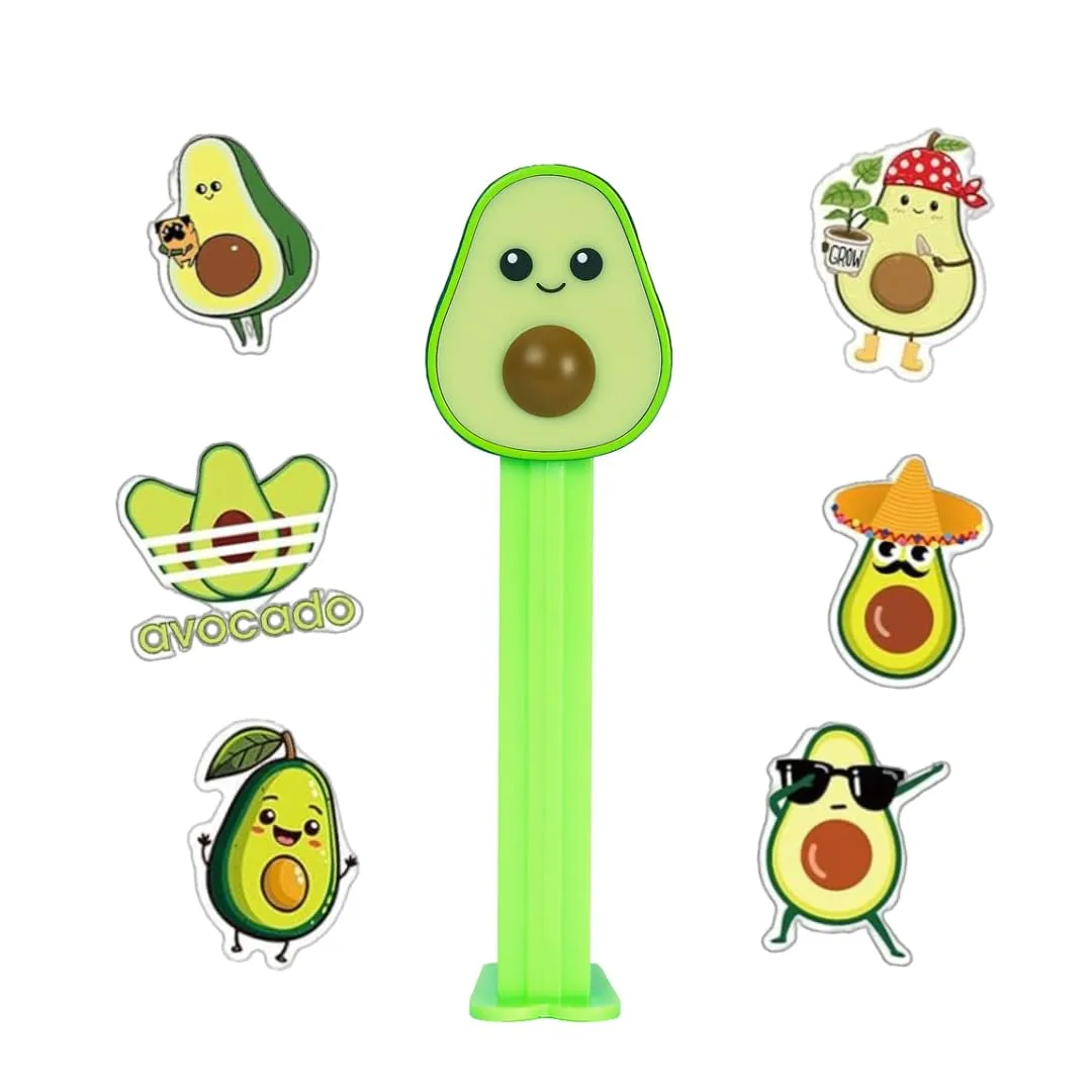 Avocado Themed Candy, Avocado Candy Dispenser with Refills & Two Avocado Stickers by Lyza's Sweets & Treats