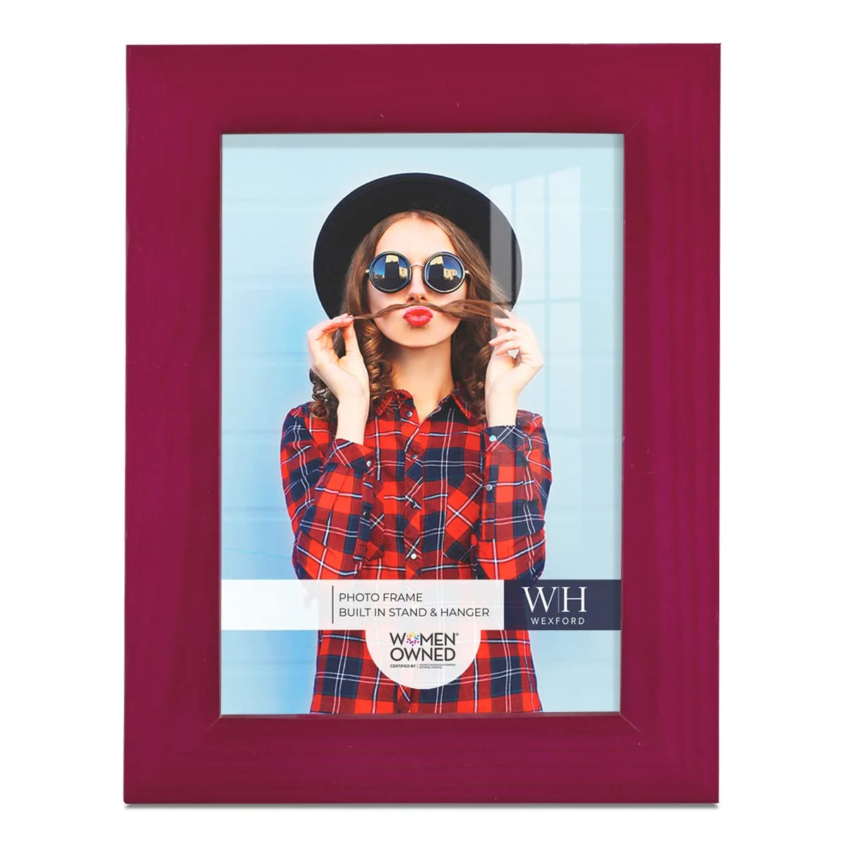 Renditions Gallery 3.5x5 inch Picture Frame Cherry Red Wood Grain Frame, High-end Modern Style, Made of Solid Wood and High Definition Glass for Wall and Tabletop Photo Display