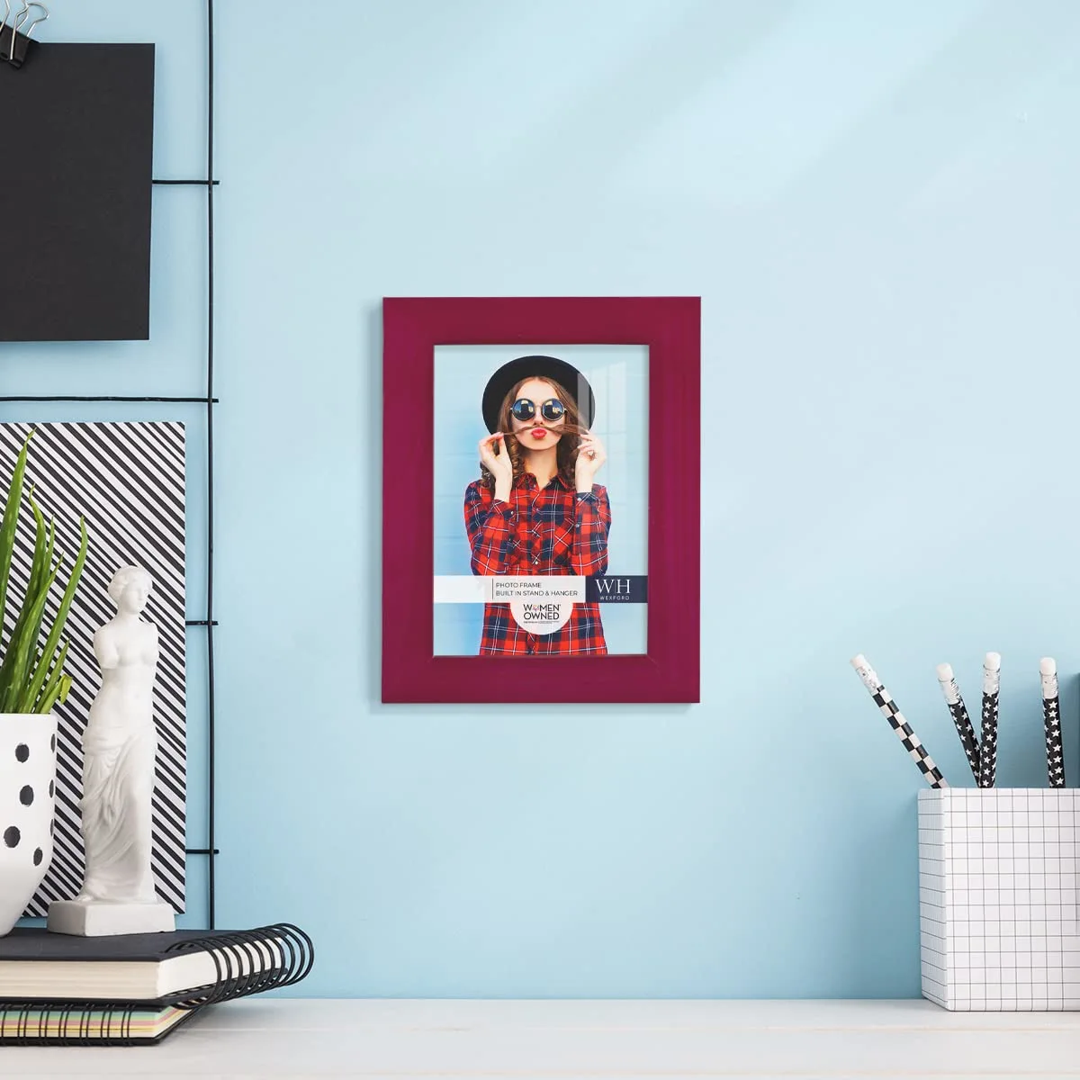 Renditions Gallery 3.5x5 inch Picture Frame Cherry Red Wood Grain Frame, High-end Modern Style, Made of Solid Wood and High Definition Glass for Wall and Tabletop Photo Display