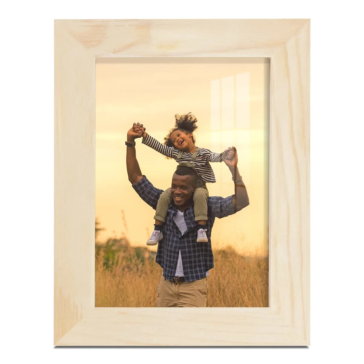 Renditions 3.5x5 inch Solid Wood Picture Frame, High Definition Glass and High-end Modern Style Cream Colored for Wall and Tabletop Photo Display, Palo Santo Wood Grain Frame
