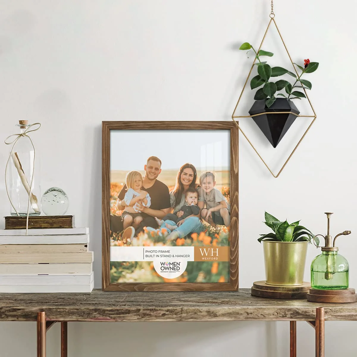 Renditions Gallery 11x14 inch Picture Frame Walnut Wood Grain Frame, High-end Modern Style, Made of Solid Wood and High Definition Glass for Wall and Tabletop Photo Display