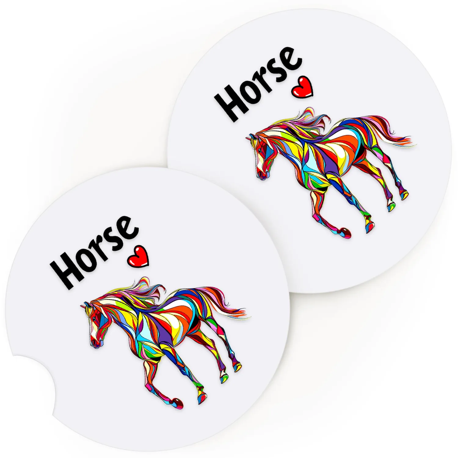 2 Pack Horse Car Cup Holder Coaster, Cute Car Interior Accessories Drink Coaster for Women & Men, Horse Lovers Themed Gifts Stuff Accessories Things Merchandise Items!
