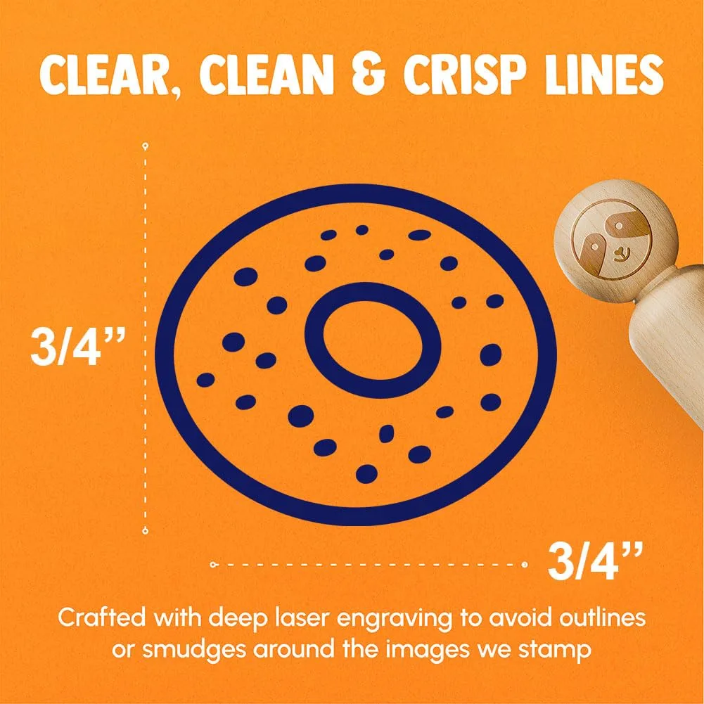 Everything Bagel Scrapbook Stamps for Scrapbooking. Wood Rubber Stamp. Food, Bread, Breakfast Made in the USA. Wooden Stamper Brunch Journaling Planner Cards - 3/4" Small